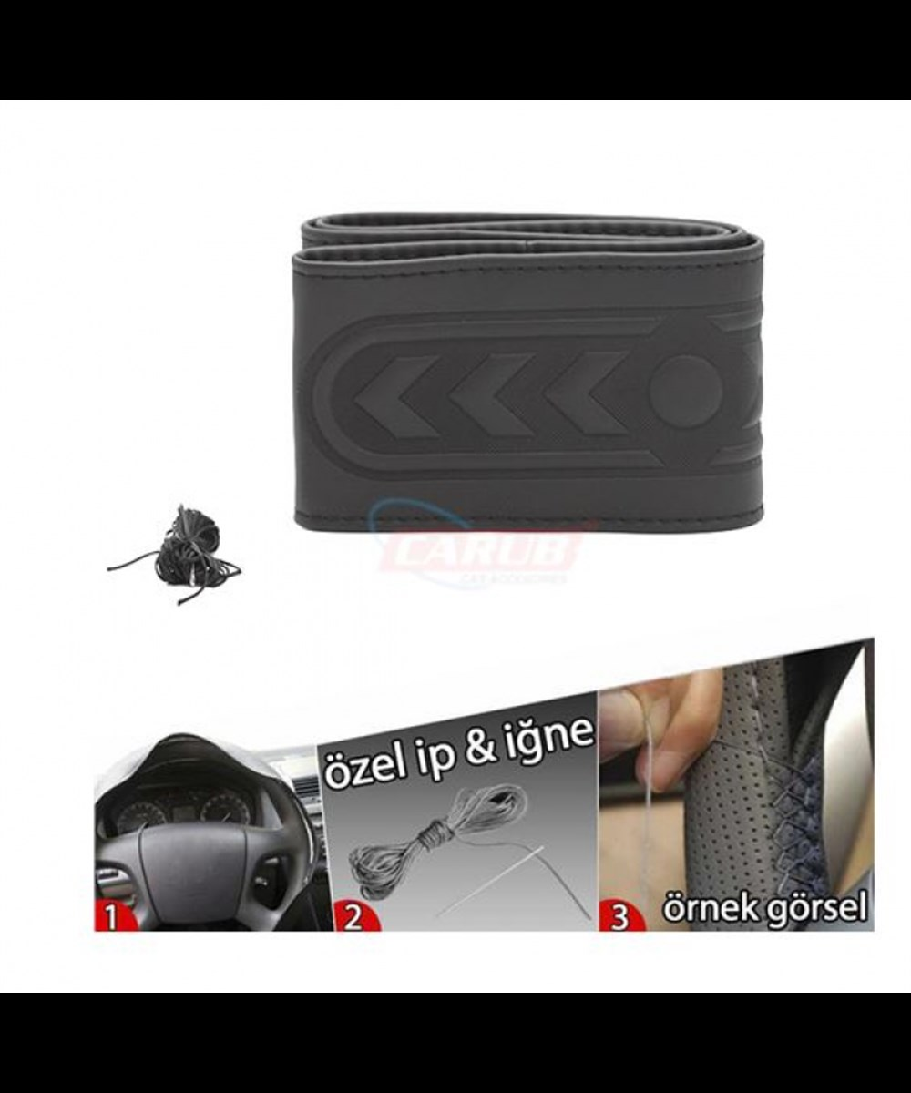 DİREKSİYON KILIFI DİKMELİ DELÜX İĞNELİ SARMALI SİYAH CARUB KOD:1832434