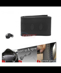 DİREKSİYON KILIFI DİKMELİ DELÜX İĞNELİ SARMALI SİYAH CARUB KOD:1832430