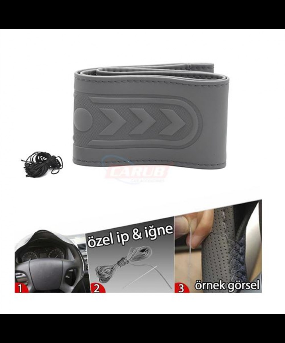 DİREKSİYON KILIFI DİKMELİ DELÜX İĞNELİ SARMALI GRİ CARUB KOD:1832435