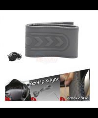 DİREKSİYON KILIFI DİKMELİ DELÜX İĞNELİ SARMALI GRİ CARUB KOD:1832435