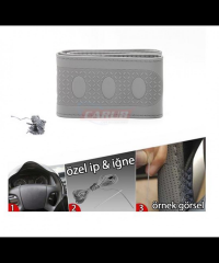 DİREKSİYON KILIFI DİKMELİ DELÜX İĞNELİ SARMALI GRİ CARUB KOD:1832431