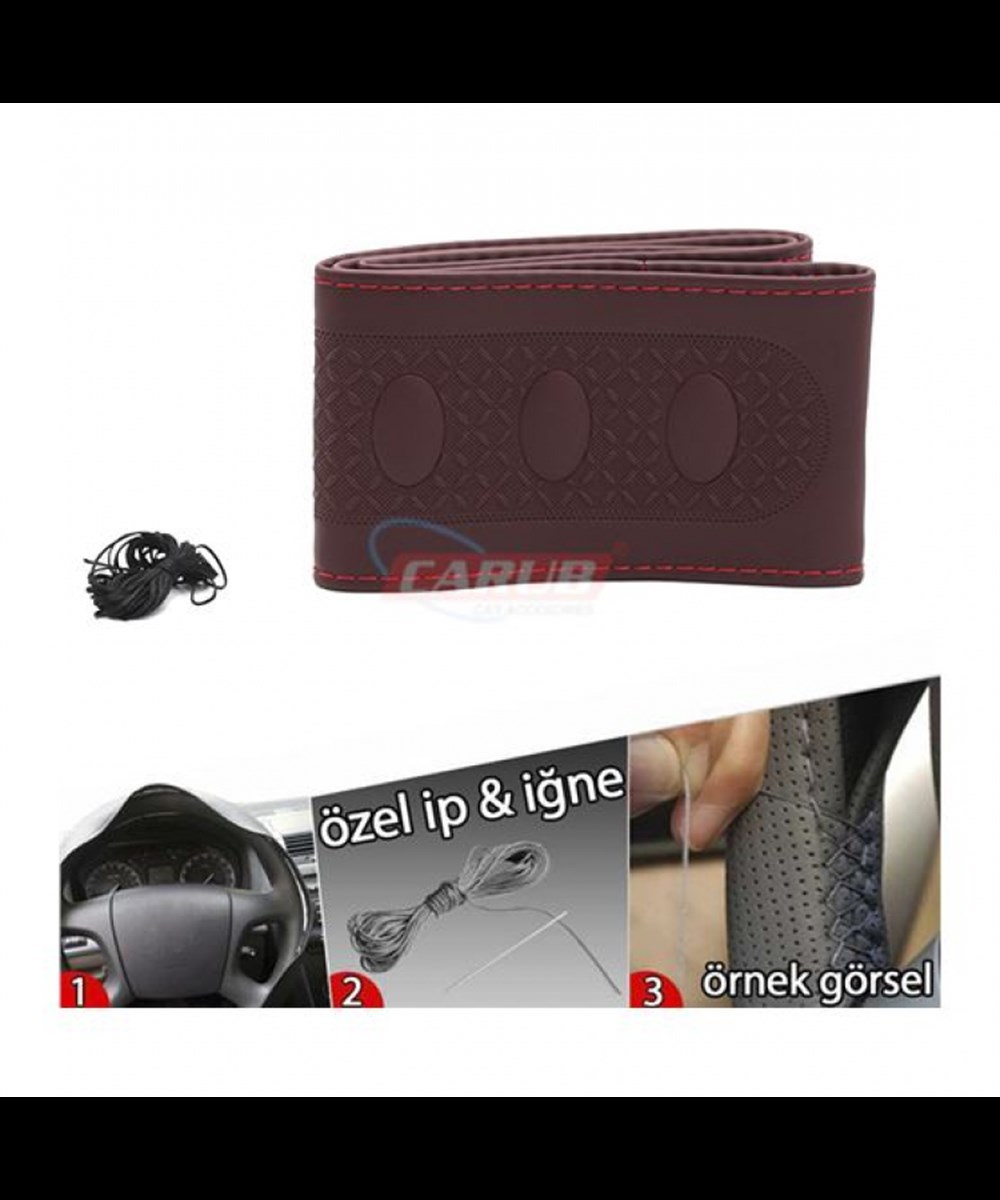 DİREKSİYON KILIFI DİKMELİ DELÜX İĞNELİ SARMALI BORDO CARUB KOD:1832433